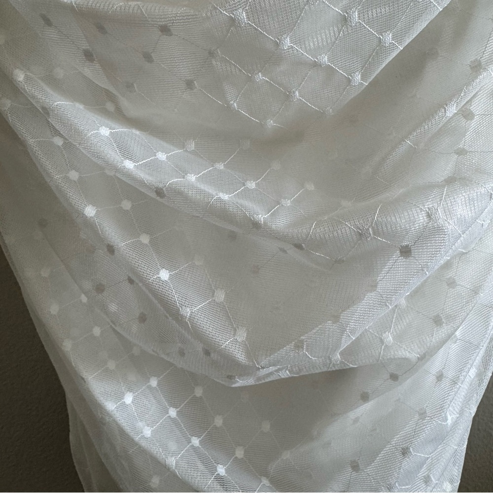 Camila Coelho Eva Off-Shoulder White Mini Dress Lace Mesh Ruffle size Small - Picture 8 of 11